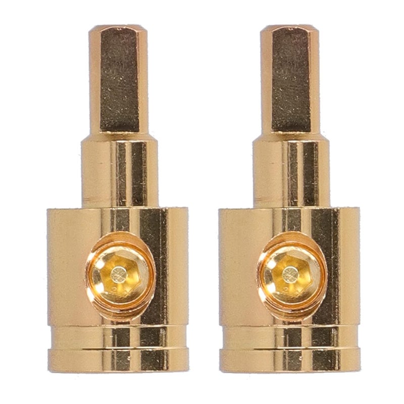 plplaaoo 0 Gauge Terminals,0 Gauge to 4 Gauge Reducer, 2PCS Pure Copper Gold-Plated Car Audio Connectors - 1/0 Gauge Input, 4 Gauge Solid Pin Output for Amp Battery Power Wire - Image 1